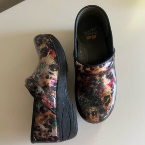 Dansko Artistic Patterned Patent Leather Clogs